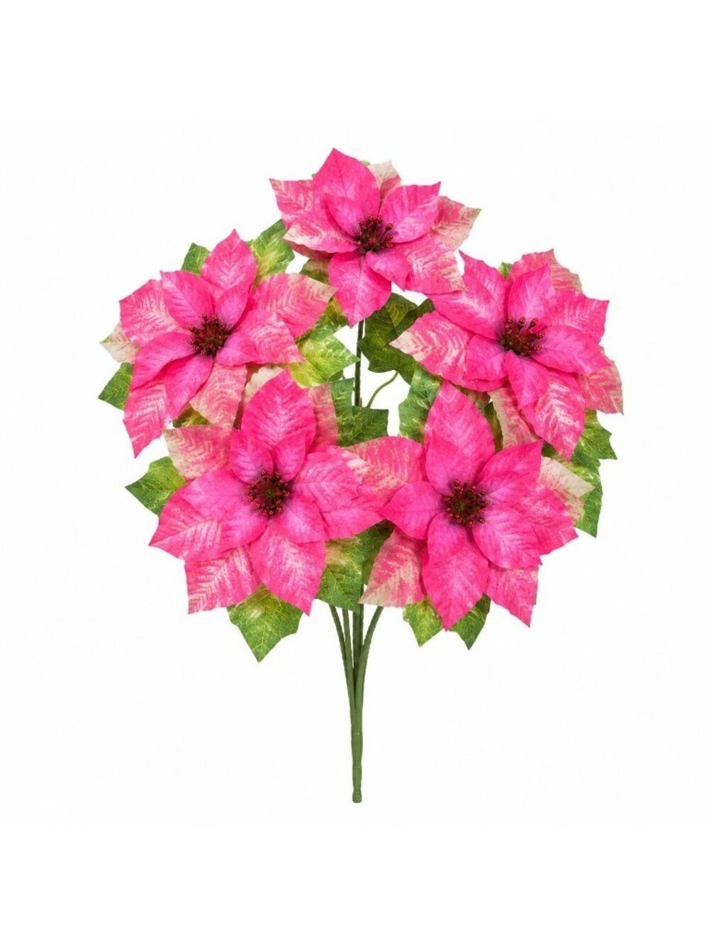 Pink Poinsettia Bush Artificial Christmas Flowers Holiday Floral